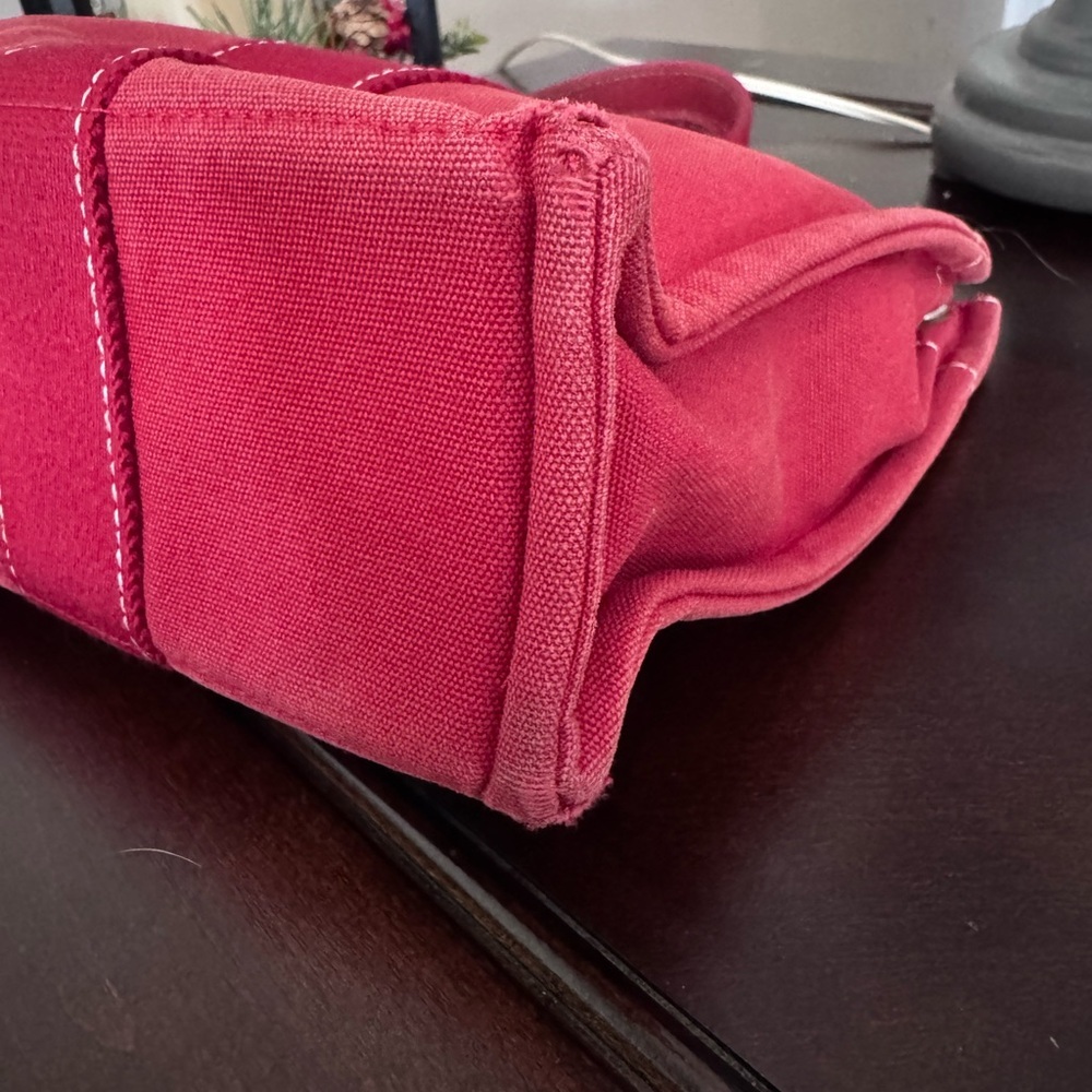 Hermès Paris Vintage Canvas Tote – Red | Rare Early Style - Picture 2 of 16